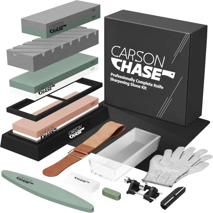 15-Piece Professional Knife Sharpening Stone Kit with Whetstones