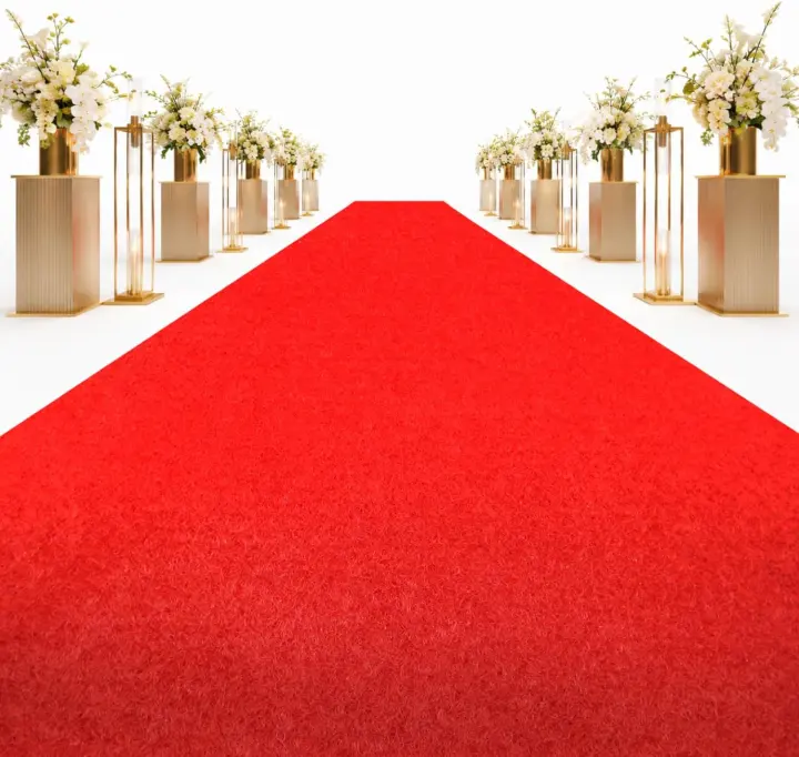 3x15 ft Red Carpet Runner — Non‑Slip Aisle Rug for Events