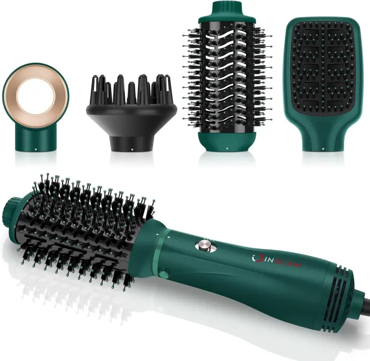 4-in-1 Hot Air Hair Dryer Brush Kit with Interchangeable Heads