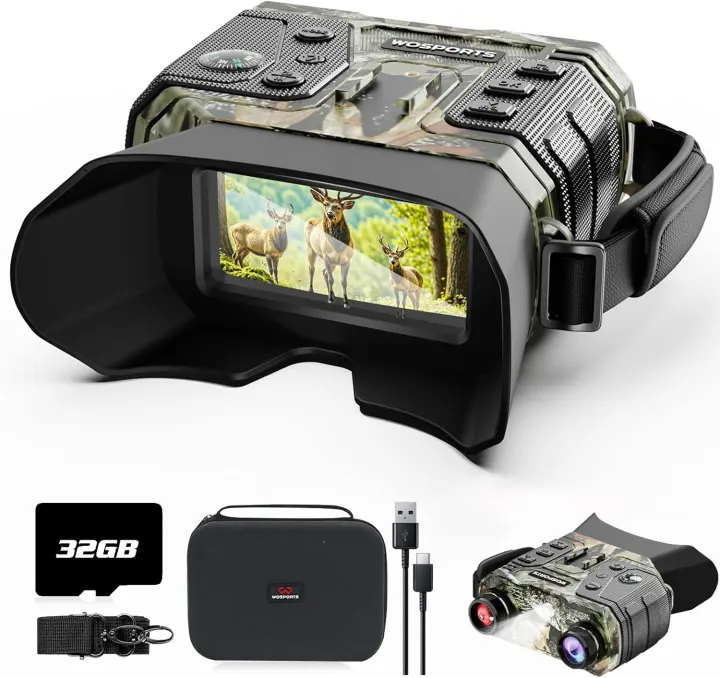 4K Night Vision Binoculars — 8X Zoom, 1300 ft Range, 15H Battery