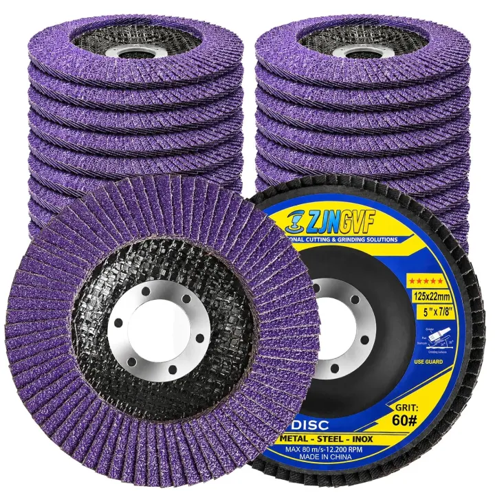 5" Purple Ceramic Flap Discs — Type 29 Angle Grinder Discs