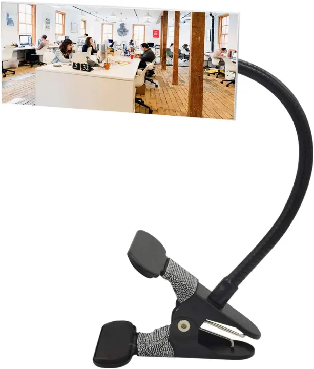 Ampper Clip-On Security Mirror — Rectangular Convex Desk Mirror 6.69 x 2.95 in