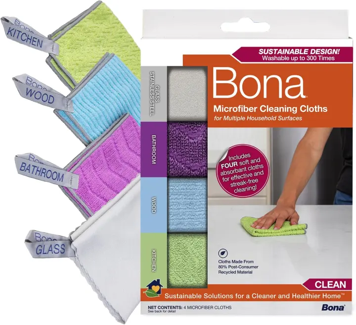 Bona Microfiber Cleaning Cloths Multipack — 4-Pack