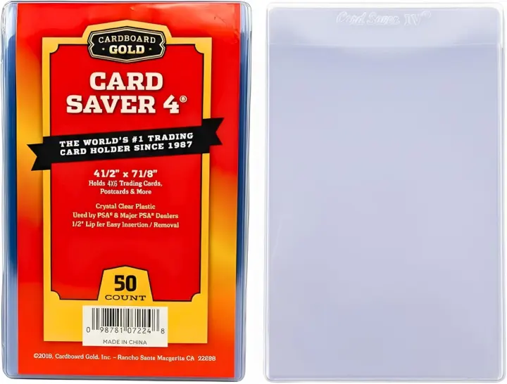 Card Saver 4 Semi-Rigid Holders — Cardboard Gold (50-Pack)