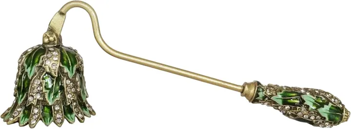 Decorative Metal Candle Snuffer — Green Leaf Extinguisher