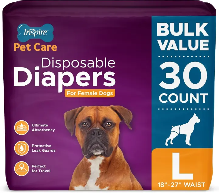 Disposable Female Dog Diapers — Bulk Pack for Incontinence & Heat