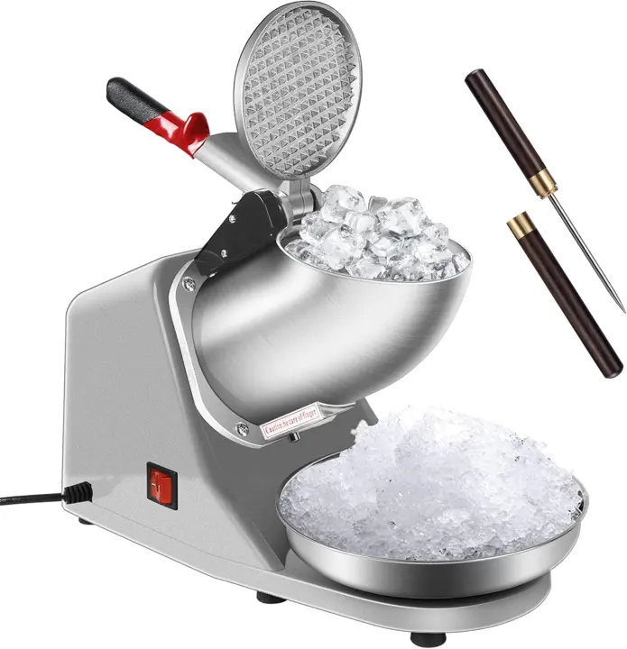 Electric Ice Shaver Snow Cone Machine — High-Capacity Silver