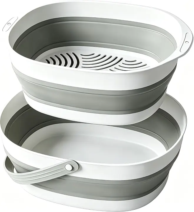 Extra-Large Collapsible Wash Basin & Foldaway Colander Set