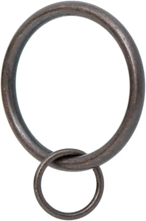 Ivilon Drapery Eyelet Curtain Rings — 1.7" Loop Rings, Set of 14 (Oil-Rubbed Bronze)