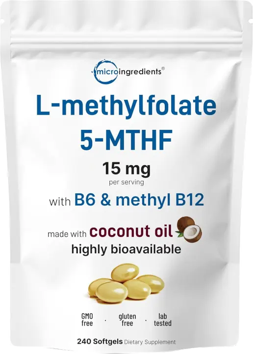 L‑Methylfolate 15 mg Softgels — 240 Count Supplement