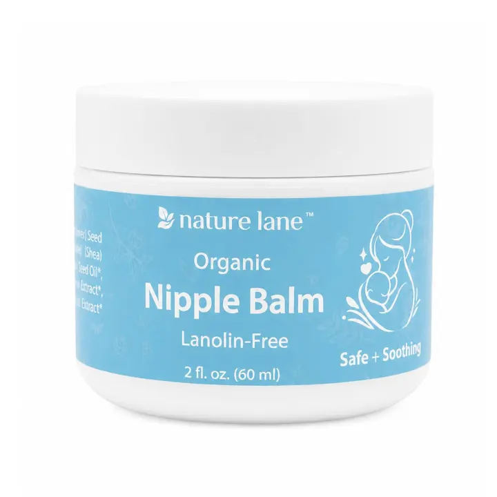Organic Lanolin-Free Nipple Balm — 2 fl oz Soothing Nursing Cream