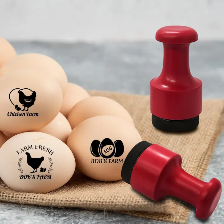 Personalized Egg Stamp for Fresh Eggs — Custom Text & Logo
