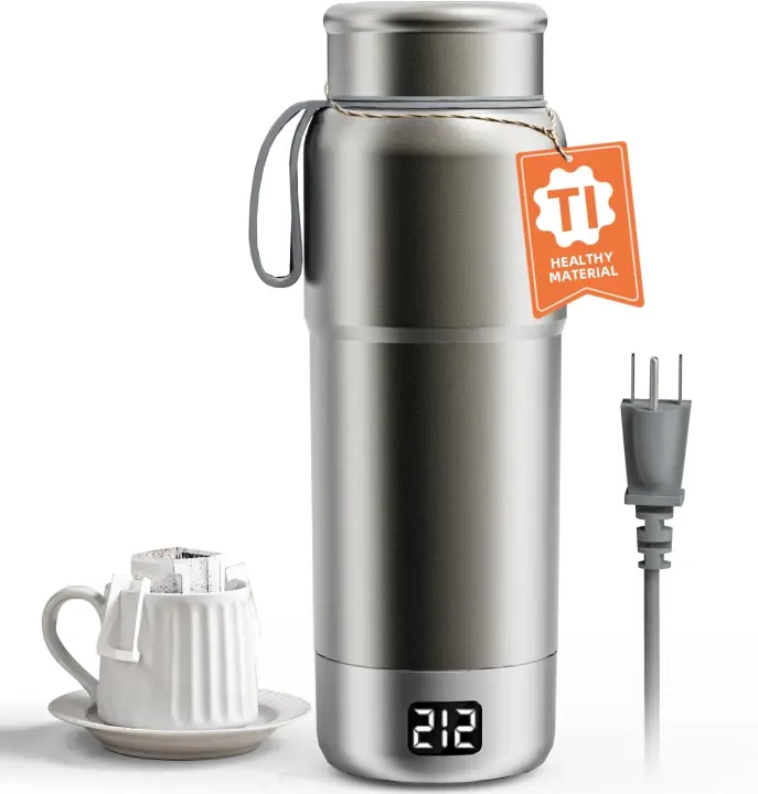 Pure Titanium Electric Travel Kettle — 0.52L Dual-Voltage Portable Boiler