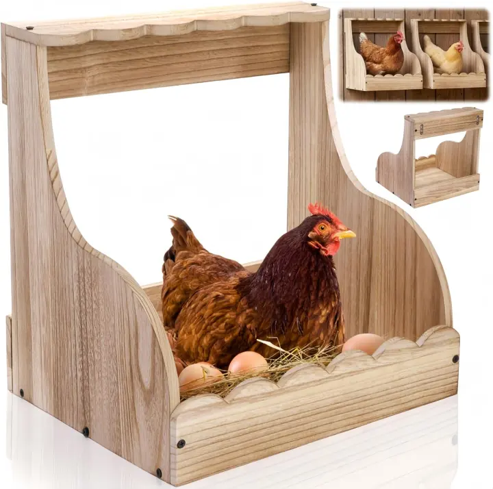 Single-Compartment Wooden Hen Nesting Box — 14.5 x 13.75 x 13 in