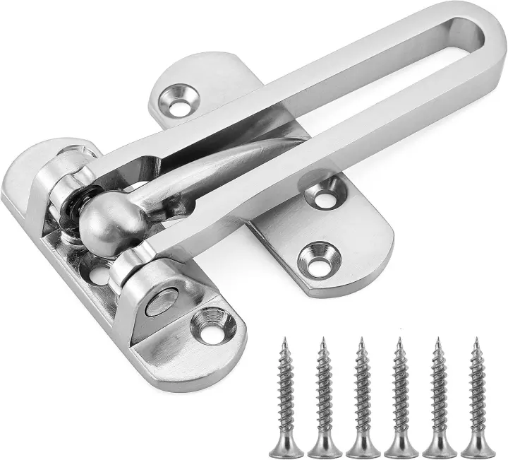 Stainless Steel Swing-Bar Door Guard Latch for Home & Hotel