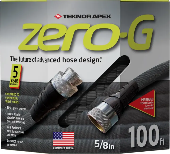 zero-G 5/8" x 100' Lightweight Garden Hose — Gray