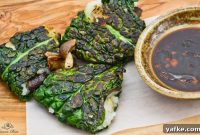 Sticky Rice Dumplings with Charred Kale