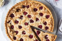 Vegan Bakewell Tart with Raspberry Jam and Almond Frangipane