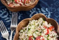 Israeli Couscous Tabbouleh Salad with Lemon and Fresh Herbs