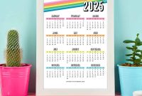 12 Free Printable One-Page Yearly Calendars 2025-2027