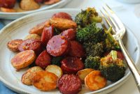 Honey Garlic Sausage Sheet Pan Dinner (Gluten Free, Dairy Free)