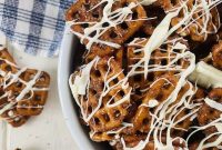 Pumpkin Spice Pretzels Drizzled with White Chocolate