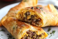 Crispy Cheeseburger Egg Rolls Recipe