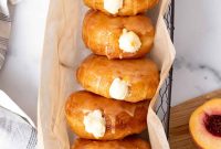 Peach Donuts with Peaches and Cream Filling