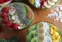 Spring Green Smoothie Bowls: Fresh Fruit and Toppings