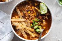 Chicken Tortilla Soup Recipe with Avocado and Lime