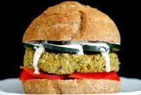 Grilled Vegan Artichoke Spinach and Cauliflower Bean Burgers