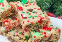 Chewy Christmas Cookie Bars Recipe with Festive Sprinkles