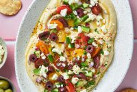 Loaded Hummus Recipe with Roasted Vegetables and Pine Nuts