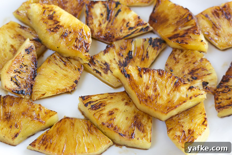 Grilled Pineapple Salsa a la Plancha 3 Perfectly grilled pineapple wedges