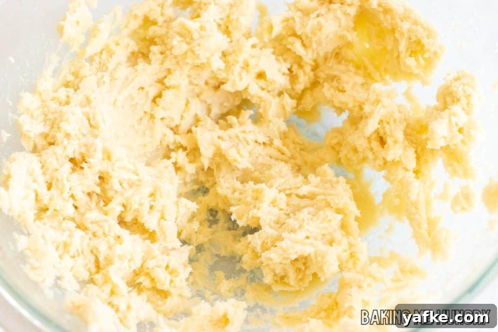 Birthday Cake Blondies Recipe with Sprinkles 5 creamed butter in bowl