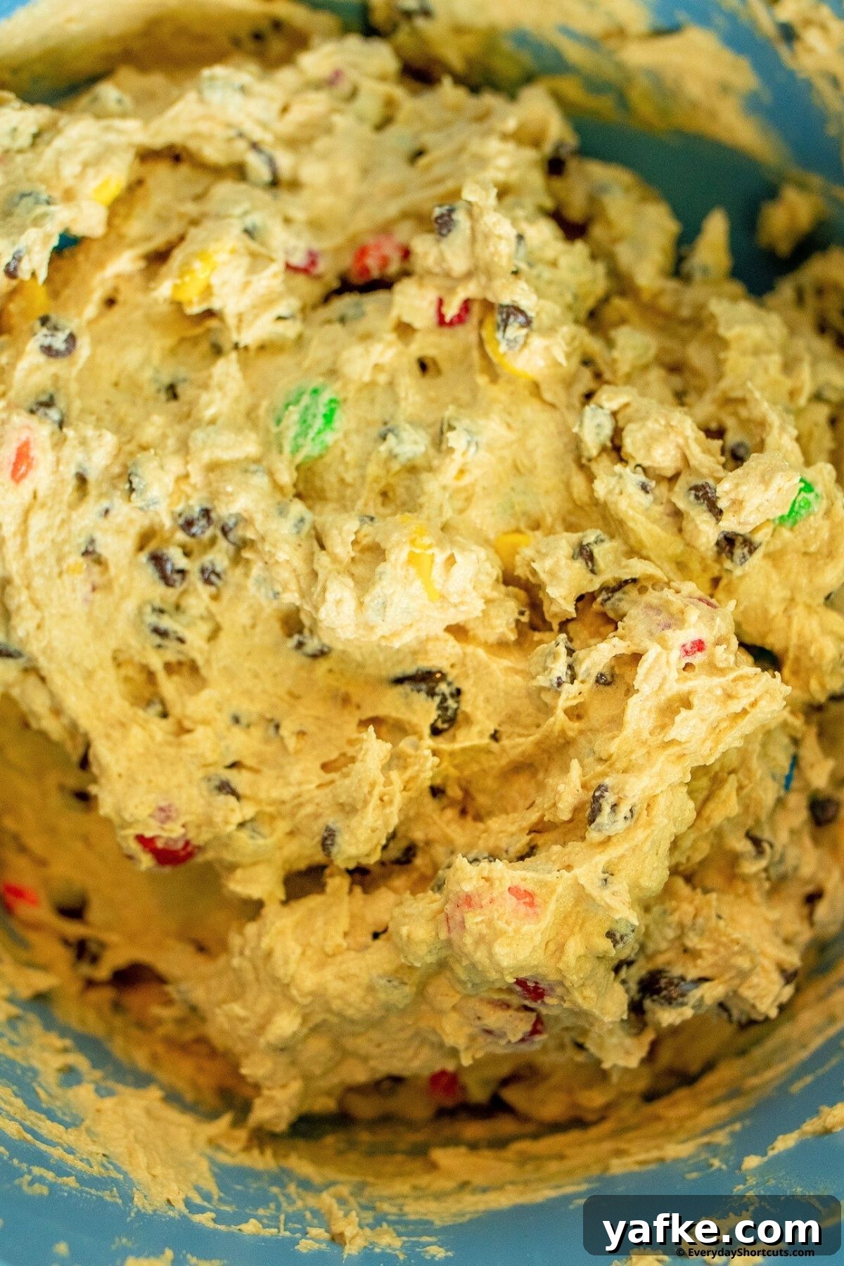 No-Bake Monster Cookie Dough Dip Recipe for Parties 9 edible cookie dough mixture
