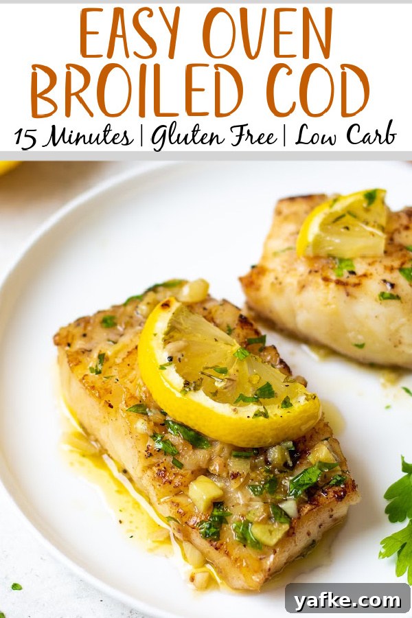 Broiled cod is a quick and easy recipe that's perfect for a family fish dinner. This recipe is gluten free and can be made dairy free easily and with a grand total of 7 ingredients it's a breeze to make. Cod is one of the more common fish fillets you see around and having a solid recipe to prepare it is crucial and at ten minutes of cook time broiling cod is the way to go. #glutenfreerecipes #dairyfreerecipes #glutenfreedairyfreerecipes #healthyfishrecipes #codrecipes #cod #broilerrecipes Broiled cod is a quick and easy recipe that's perfect for a family fish dinner. This recipe is gluten free and can be made dairy free easily and with a grand total of 7 ingredients it's a breeze to make. Cod is one of the more common fish fillets you see around and having a solid recipe to prepare it is crucial and at ten minutes of cook time broiling cod is the way to go. #glutenfreerecipes #dairyfreerecipes #glutenfreedairyfreerecipes #healthyfishrecipes #codrecipes #cod #broilerrecipes