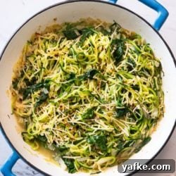 Healthy Zucchini Noodles Recipe with Spinach Parmesan @EatBetterrecipes Healthy Zucchini Noodles Recipe in skillet