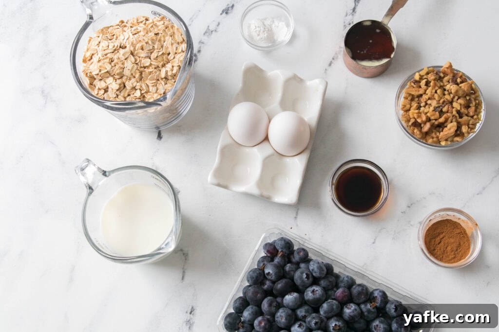 Blueberry Baked Oatmeal ingredients