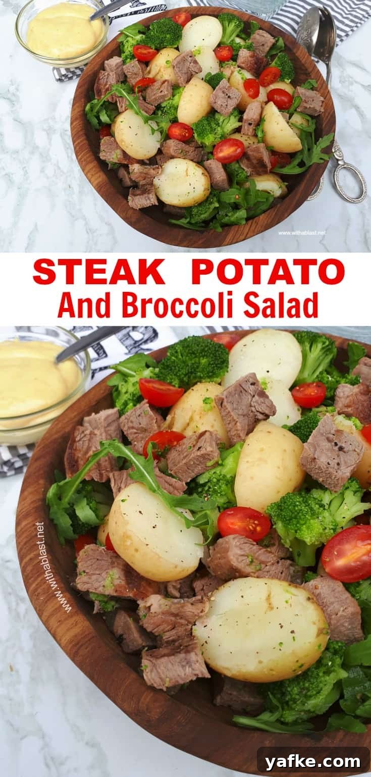 Steak Potato and Broccoli Salad large