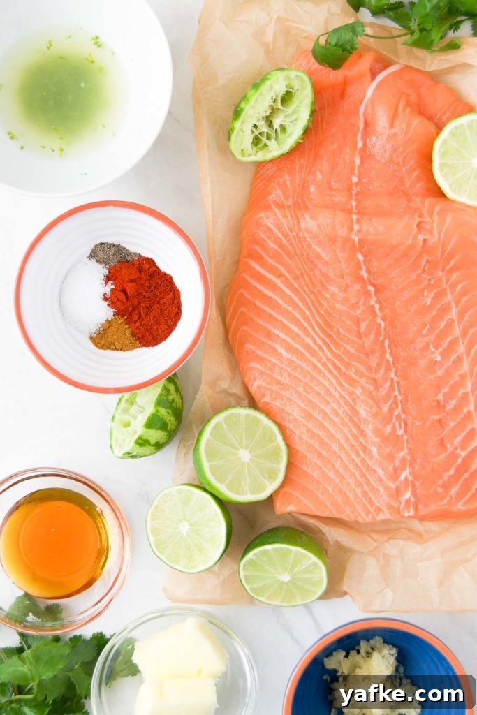 Zesty Oven-Baked Lime Salmon with Garlic and Herbs 2 Ingredients for Baked Salmon Recipe