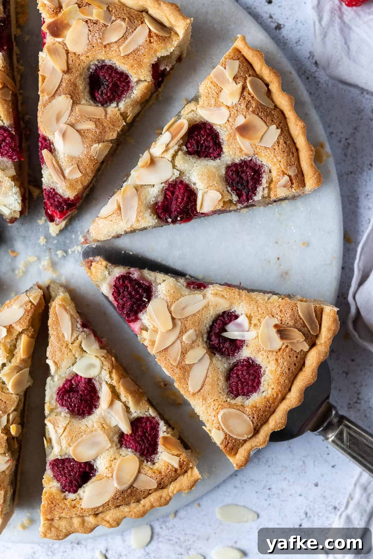 Slices of vegan Bakewell tart slices of Bakewell tart