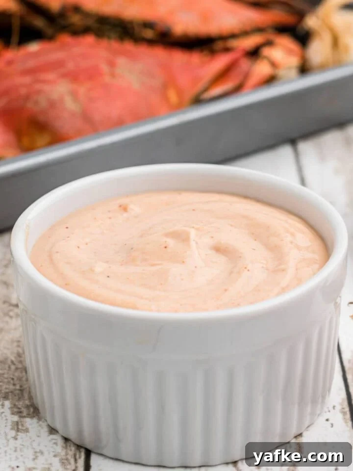 A bowl of seafood sauce with some boiled crabs in the background