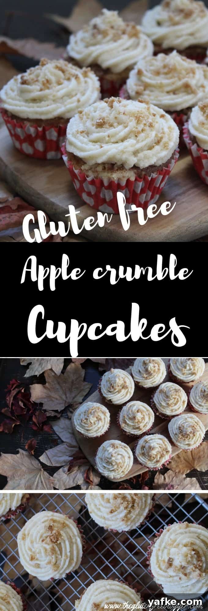 Gluten-Free Apple Crumble Cupcakes Recipe 6 Gluten free apple crumble cupcakes recipe - coeliac - gluten free recipe - cupcakes - frosting - buttercream