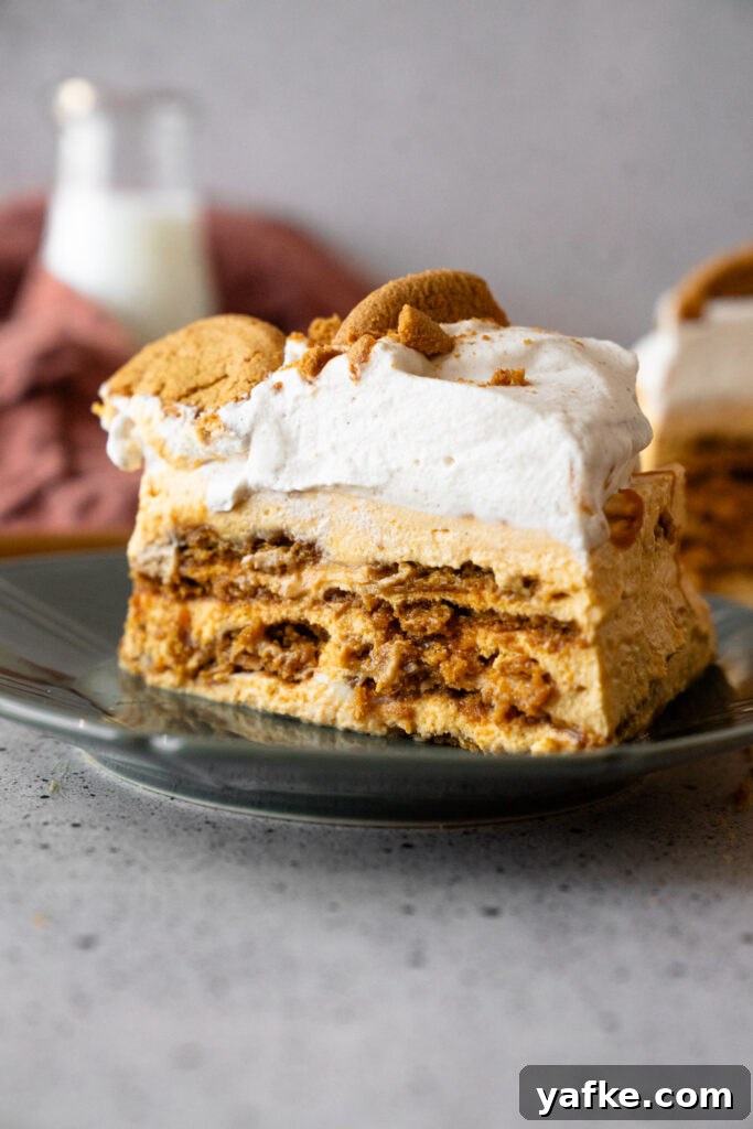 No-Bake Pumpkin Caramel Icebox Cake Recipe 3 Layers of pumpkin caramel icebox cake