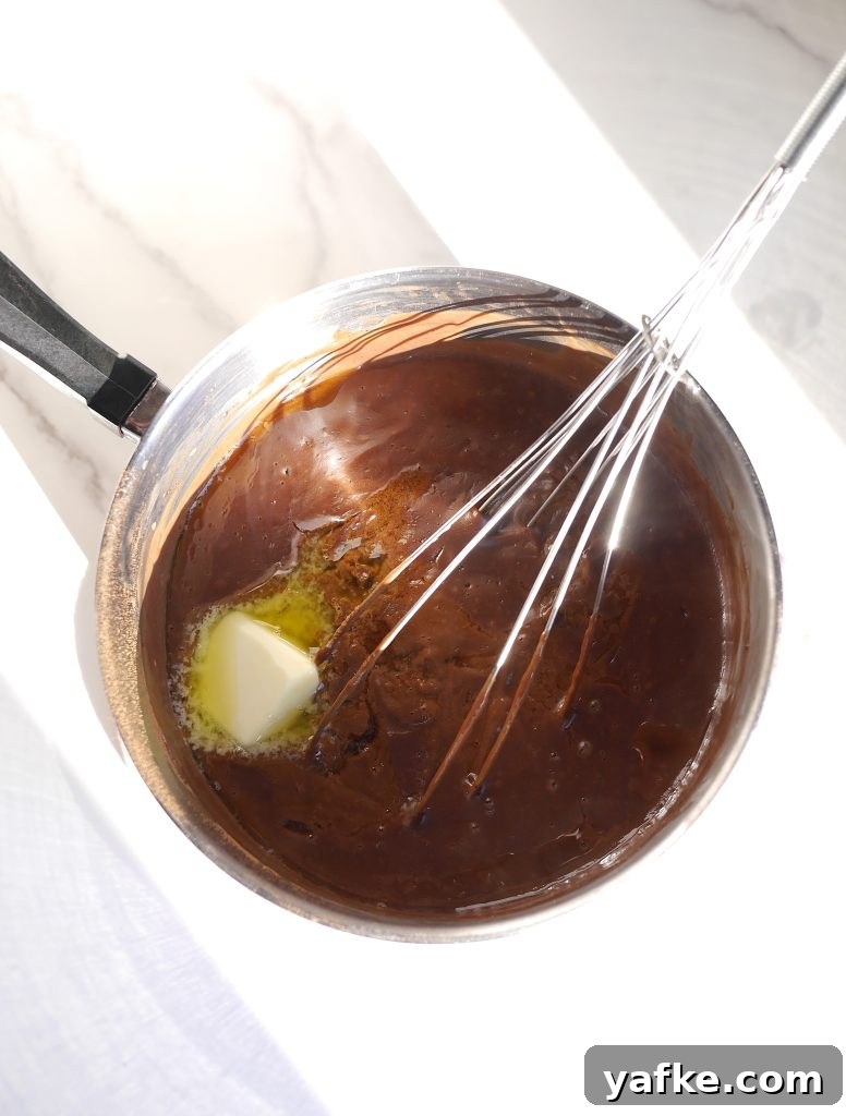Finished chocolate pudding in bowls