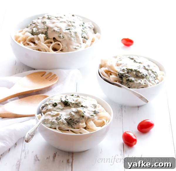Creamy Cannellini Bean and Spinach Pasta 3 Healthy Creamy Vegan Pasta