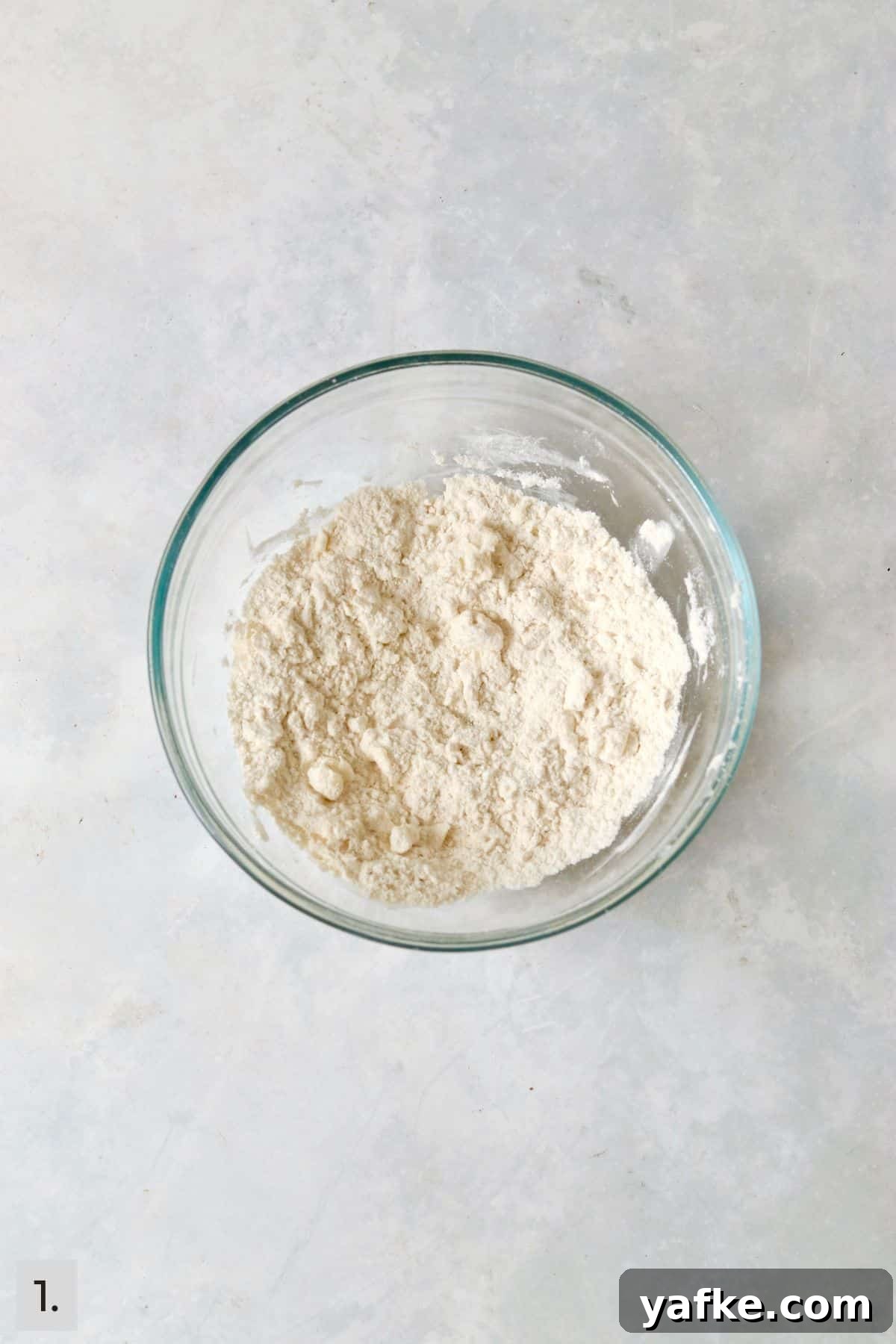 Single-Serve Biscuits and Sausage Gravy for One 4 Dry ingredients for a single serve biscuit with butter cut in.