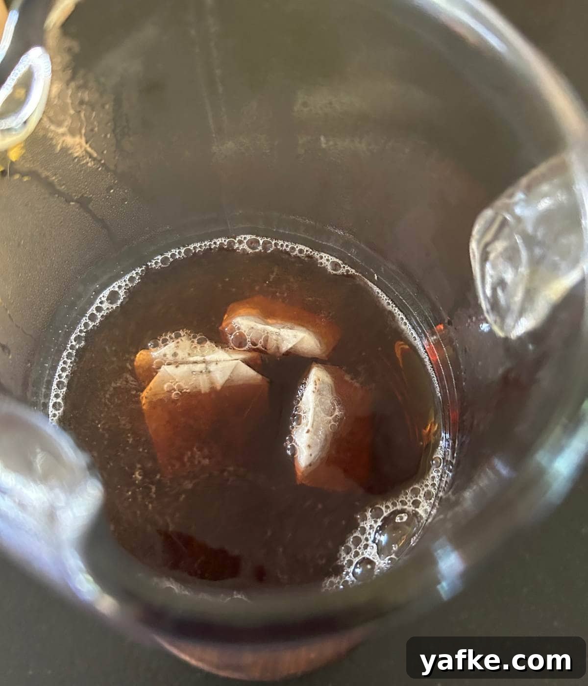 Tea steeping in pitcher.