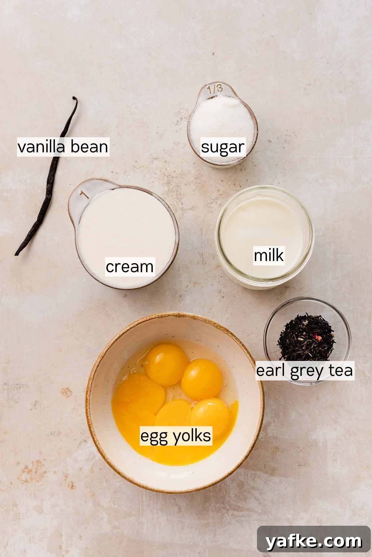 Earl Grey Creme Brulee Recipe with Tea-Infused Custard 3 custard ingredients